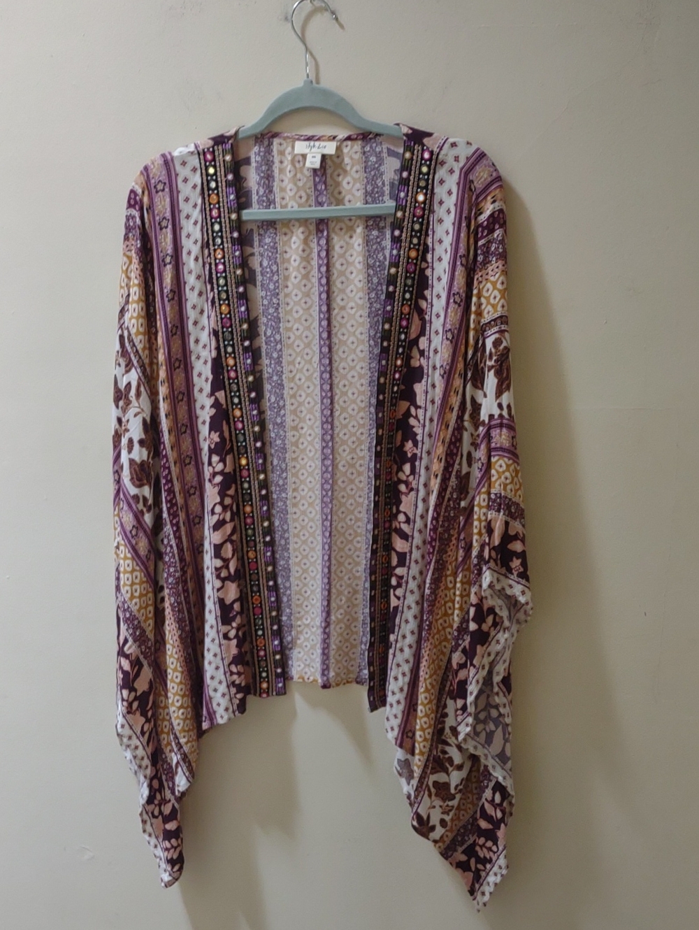 Style & Co. Embroidered Floral Hippie Boho Printed Women's Cardigan